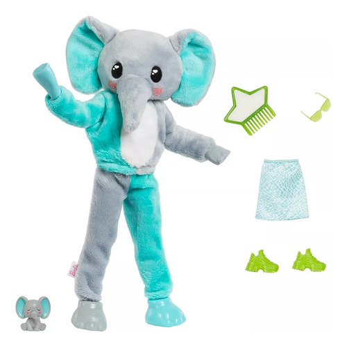 Barbie Cutie Reveal Muñeca Disfraz Elefante Mascota Sorpresa