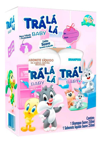 Kit Com 6 Shampoo Tralala Baby 250ml +sabonete Liquido 250ml