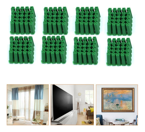 Perno Expansion 100 Pieza M6 Tubo Plastico Verde Bulto Pared