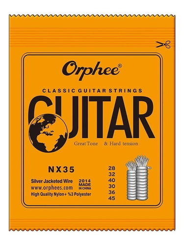 Cuerdas Guitarra Clasica Orphees Hard Tension Nx35