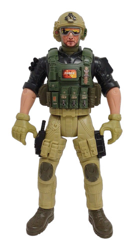 Muñeco Figura Soldado Swat Comando Guerra Combate 30 Cm 