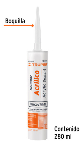 Truper Sellador Acrílico Blanco 280 Ml Sacri-100b 18570