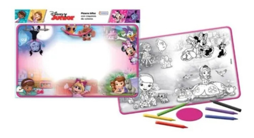 Pizarra Bifaz Para Crayon Con Dorso Disney Junior