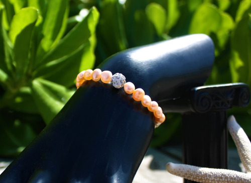 Pulsera Perlas De Río Rosa - Brazalete Mujer