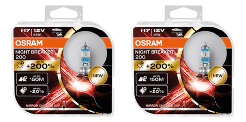 Bombillos Osram H7 X4 Night Breaker 200%+luz 12v 55w  