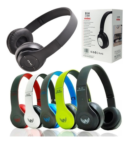 Imagem 2 de 6 de Fone De Ouvido Bluetooth Sem Fio Vermelho Fm Headphone Atmx