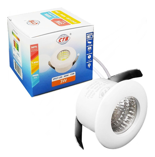 Mini Spot Blds Redondo 3w Bivolt Quente Ou Frio P/ Móveis Cor Branco-quente 110V/220V