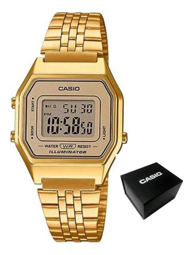 Relógio Casio Vintage Dourado La680wga-9df Garantia + Nf