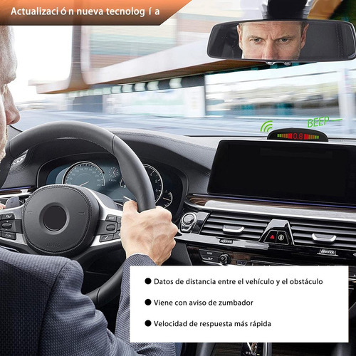Sensor de estacionamiento EVGATSAUTO 4Pcs/Set Sensores de ayuda de marcha atrás para estacionamiento de automóviles Sonda de radar Piezas de asistencia de respaldo Plata 
