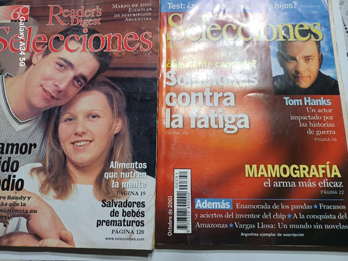 Revistas Selecciones Año 2001 Lote 10 Números 