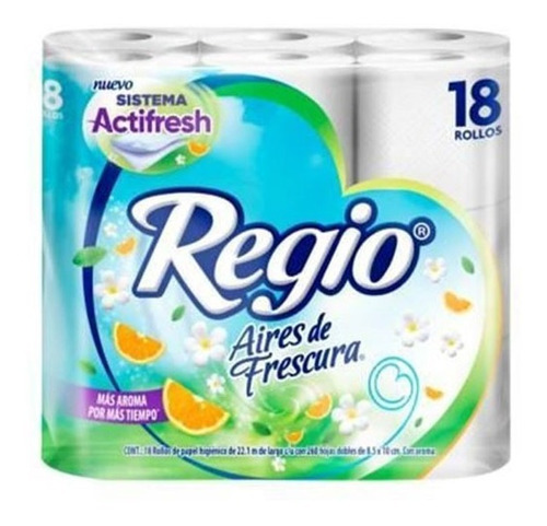 Papel Higiénico Regio® Aires De Frescura 260hd, 18 Rollos