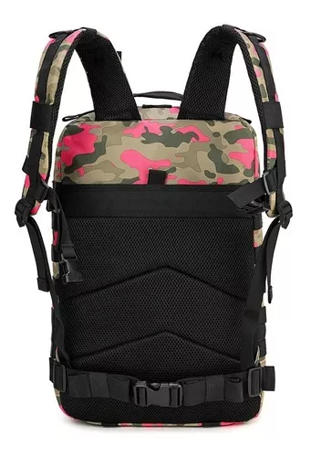 Mochila Tactica Crossfit Senderismo Camuflaje Rosa 50l