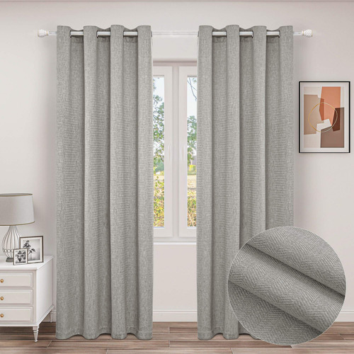 Mingshire Cortinas Largas Para Ventana Con Patrn De Zigzag C