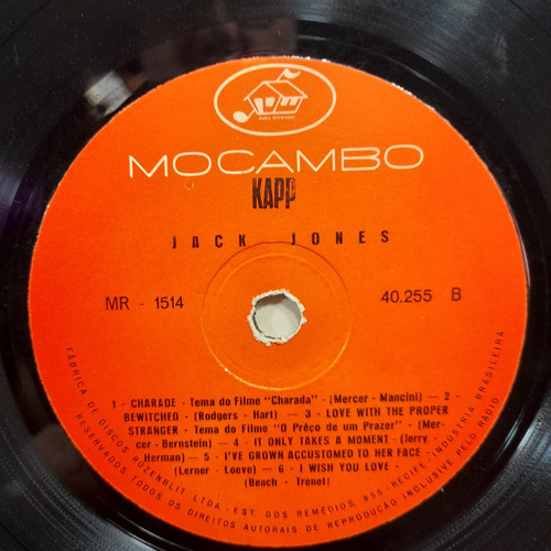 Vinil Lp Jack Jones Capa Sanduíche Mr - 1514 40.255