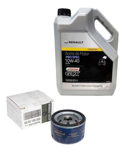 Filtro De Aceite + Aceite 4 Lts Original Renault 1.6 16v K4m