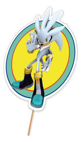 Topper Pincho Cupcake Muffins Torta X10u Sonic Turquesa Sonic 1