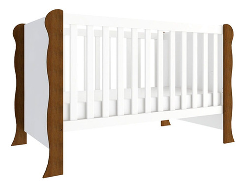 Berço Americano Mini Cama Ariel Branco Acetinado Amadeirado