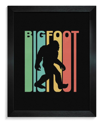 Retro Bigfoot Diy 5d Diamond Painting Kits With Wooden Fram.