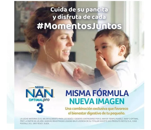 Formula Infantil Nan 3 Optimal Pro 2 Latas De 1.5 C/u Msi