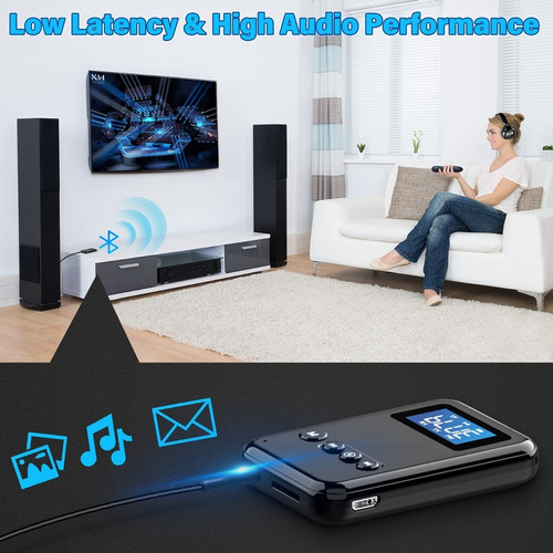 Imagen 5 de 9 de Transmisor Receptor Bluetooth 5.0 Tv Pc Tablet Parlante Auto