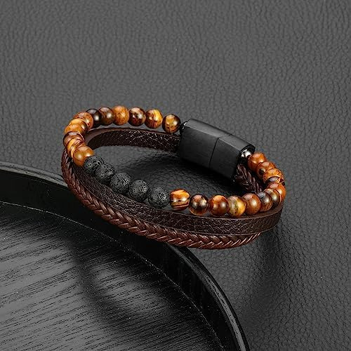 Ojo De Tigre Pulsera Para Hombre Regalos, Pulseras De Roca