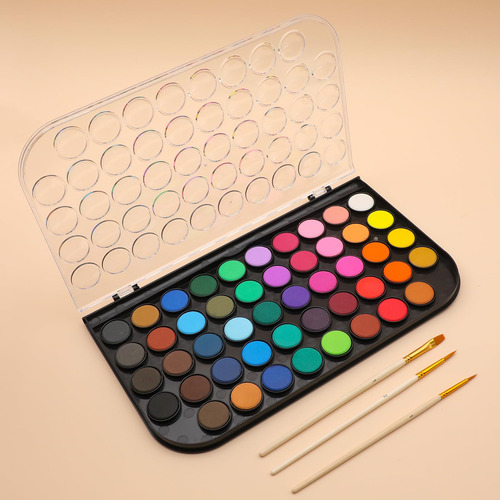 Artecho Set De Pintura De Acuarela 48 Colores Con 3 Pinceles