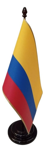 Mástil Escritorio Madera-bandera Colombia  Calidad Premium