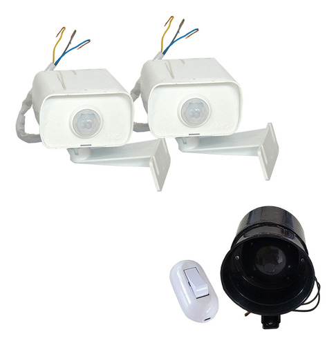Alarme Com 2 Sensores De Movimento + Sirene + Refletor 50w