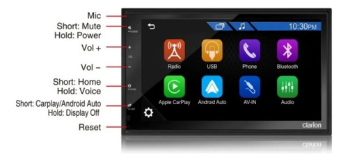 Autoestereo 7 Carplay Android Auto Usb Bt Clarion Fx450 Msi