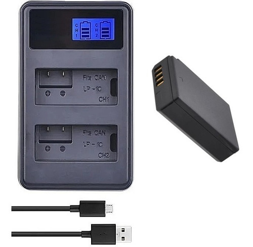 Cargador Usb Dual + Batería Lp-e10 Para Canon T5 T6 T100 T7