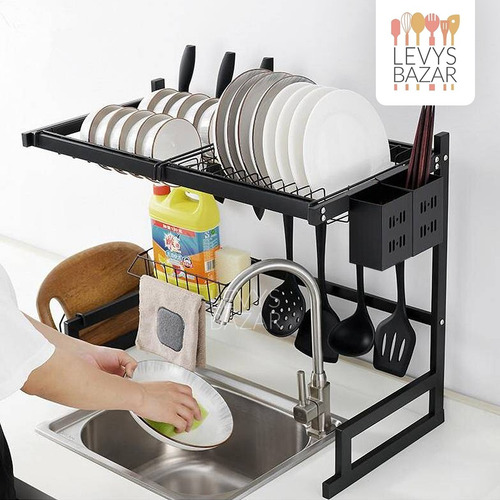 Imagen 7 de 9 de Seca Platos Escurridor Bacha Aluminio Inoxidable Organizador