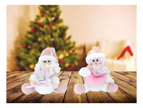 Jogo Papai Noel e Boneco de Neve Pelúcia Rosa Sentado Saco Presente 20cm -  Master Christmas - Boneco Papai Noel - Magazine Luiza