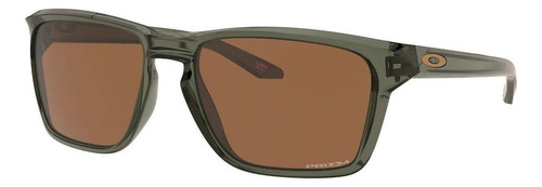 Óculos de sol Oakley Sylas Standard armação de o matter cor olive ink, lente tungsten de plutonite prizm, haste olive ink de o matter - OO9448