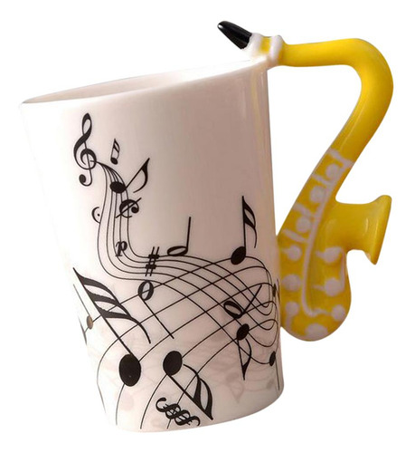 Taza De Taza De Saxofón Amarillo 10x7.5cm Saxofón Amarillo