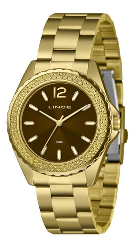 Relógio Lince Feminino Dourado 40mm Analógico