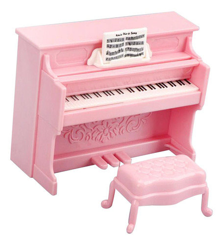 Piano En Miniatura 1:12 Con Taburete, Decoración De Mini