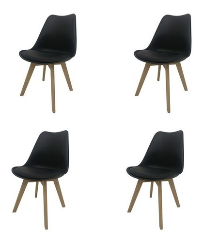 Imagen 4 de 7 de Juego Comedor Mesa Laqueada Escandinava 120x80 4sillas Tulip
