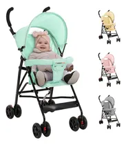 Comprar Carriola Bebé De Bastón Plegable Infantil Paseo Compacta Color Verde Chasis Negro