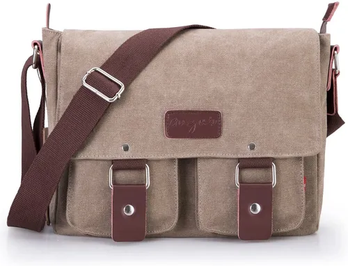 Bienna Vintage Canvas Messenger Bag Satchel Shoulder Cros