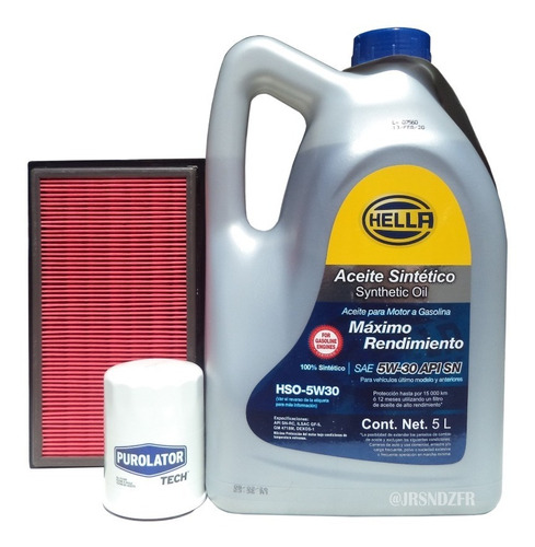 Aceite Sintetico Hella 5w30 + Filtro De Aire Y Aceite Tiida