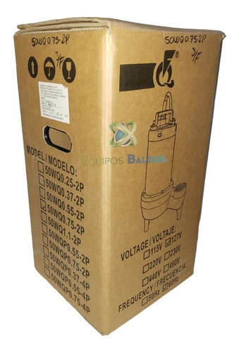 Bomba Sumergible Agua Sucia Residual 1/2hp 127v 50wq0.37 2p
