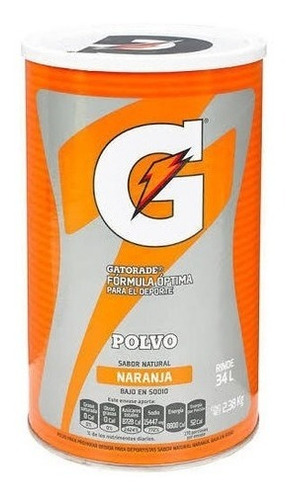 Gatorade En Polvo Sabor Naranja 2.38kg Rinde 34 L