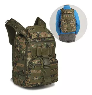 Mochila Masculina Camuflada Tatica 40 Litros 600d Oxford Tri Cor Cargueiro Floresta