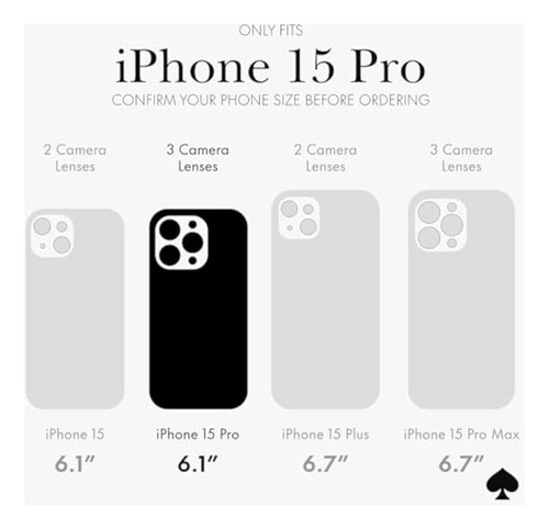 Capa Kate Spade New York Para iPhone 15 Pro, Compatível