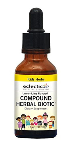 Ecléctic Herbal Biótico Kid Limón Lima, Amarillo, 1 Onza Flu