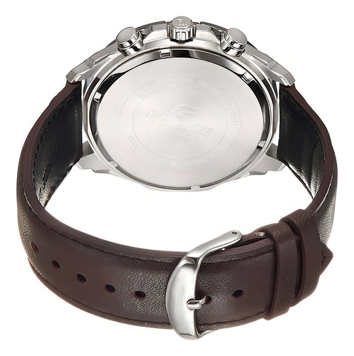 Relógio masculino Casio Edifice EFR-539l-7c, pulseira de café marrom, moldura de cobre, fundo branco