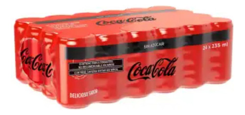 Refresco Coca-cola Mini Sin AzĂșcar 24 Pzas De 235 Ml C/u