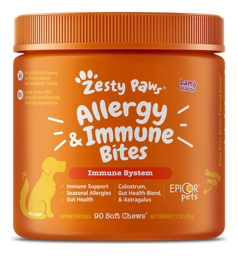 Zesty Paws Alergia Perros Omega 3 Salmon De Alaska 360 Gr