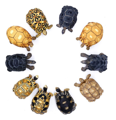 Ppclion Estatua De Tortuga Sulcata Colección De Figuras Deco