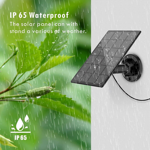 Solar Panel For Wireless Security Camera Outdoor, Ip65 Water